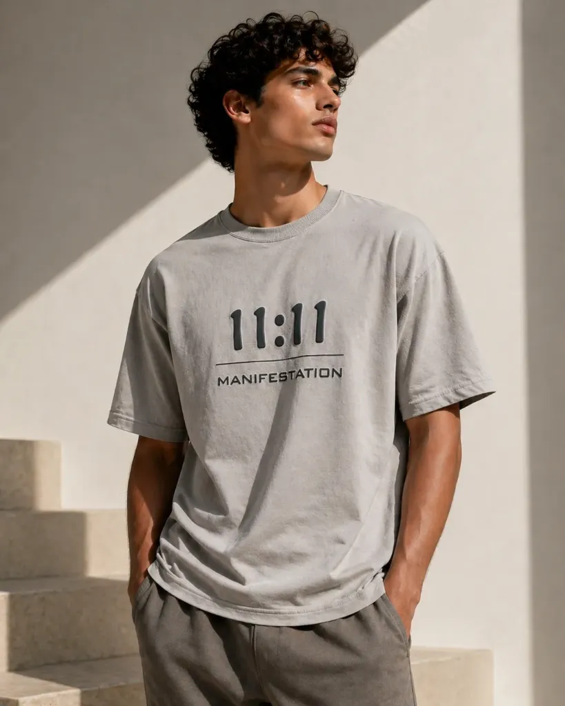 Unrestricted 11:11 Manifest Oversized Tee Ash Grey